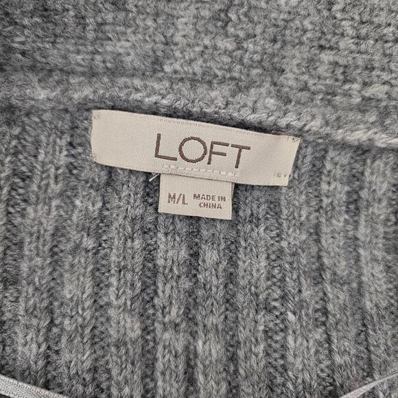 LOFT Gray Soft Wrap Sweater - Picture 4 of 5